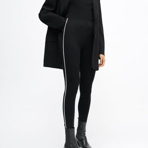 ZARA Size M Crystal Side Tuxedo Scuplting Leggings